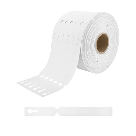 CombiCraft Blanco sleufetiketten 160x17mm voor thermal transferprinters op rol wit - per 4000 etiketten