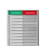 Besichern Aanwezigheidsbord business Anwesend-abwesend van aluminium voor 30 personen