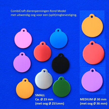 Lovely Dogs Ronde dierenpenning Medium (Type 2) in Aluminium