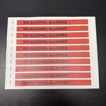 Restpartij: No alcohol allowed polsbandjes - per 100 stuks