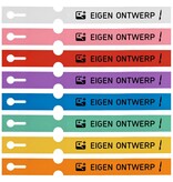 Sleufetiketten met jouw eigen ontwerp 250x25mm 4-baans - per 100 etiketten