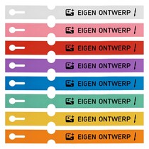 Sleufetiketten 250x25mm eigen ontwerp 4-baans