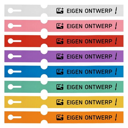 Sleufetiketten met jouw eigen ontwerp 250x25mm 4-baans - per 100 etiketten