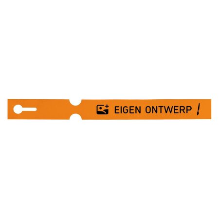 Sleufetiketten met jouw eigen ontwerp 250x25mm 4-baans - per 100 etiketten