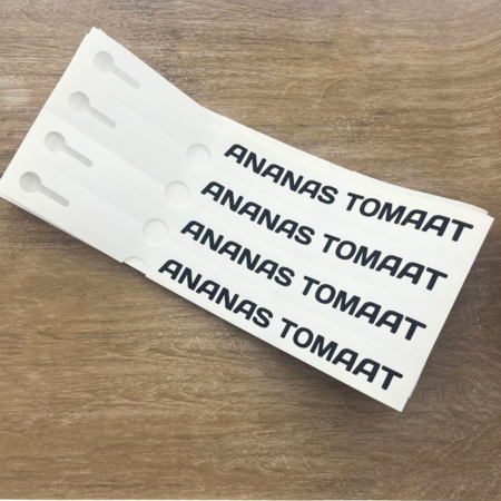 Sleufetiketten met jouw eigen ontwerp 250x25mm 4-baans - per 100 etiketten