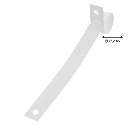 Blanco Tyvek sleufetiketten 220x12,7mm zigzag gevouwen voor matrixprinters in wit - per 1000 etiketten