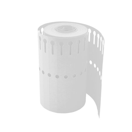 Blanco sleufetiketten of plantenlabels 120x13mm op rol om te beschrijven van PVC wit – per 1000 etiketten