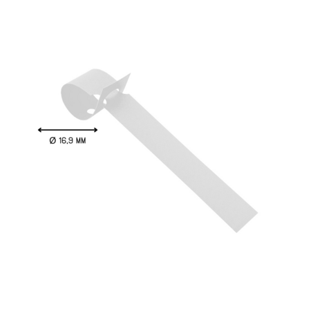 Blanco sleufetiketten of plantenlabels 120x13mm op rol om te beschrijven van PVC wit – per 1000 etiketten