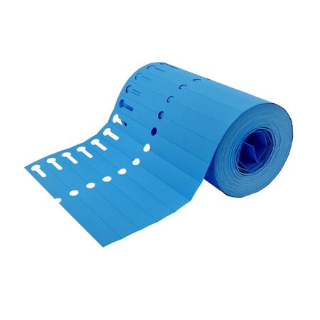 Blanco sleufetiketten of plantenlabels 120x13mm op rol om te beschrijven van PVC blauw – per 1000 etiketten