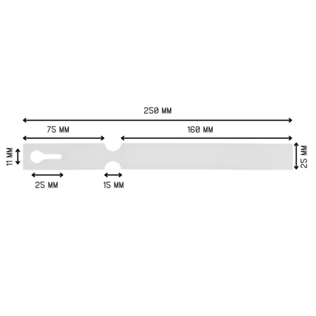 Witte blanco sleufetiketten of plantenlabels 250x25mm voor thermo transferprinters op rol - 1500 stuks