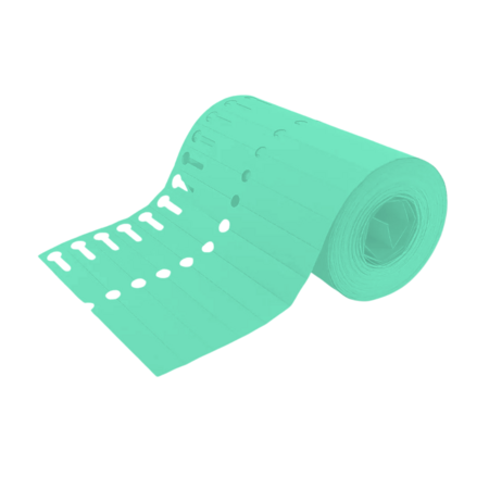 Blanco sleufetiketten of plantenlabels 120x13mm op rol om te beschrijven van PVC groen – per 1000 etiketten