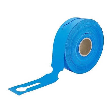 Blanco sleufetiketten voor E2 kratten 260x50mm voor thermal transferprinters op rol blauw – per 500 etiketten