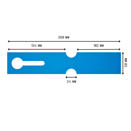 Blanco sleufetiketten voor E2 kratten 260x50mm voor thermal transferprinters op rol blauw – per 500 etiketten