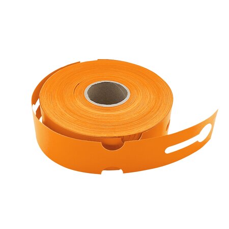 Blanco sleufetiketten voor E2 kratten 260x50mm voor thermal transferprinters op rol oranje – per 500 etiketten