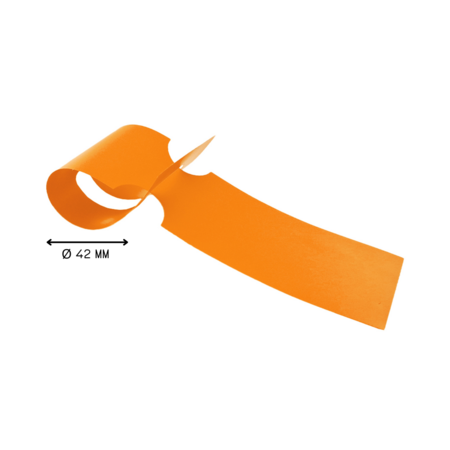 Blanco sleufetiketten voor E2 kratten 260x50mm voor thermal transferprinters op rol oranje – per 500 etiketten