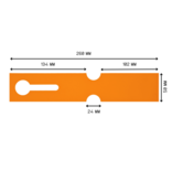 Blanco sleufetiketten voor E2 kratten 260x50mm voor thermal transferprinters op rol oranje – per 500 etiketten