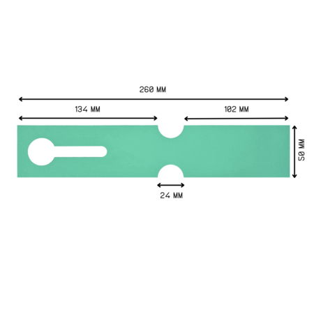 Blanco sleufetiketten voor E2 kratten 260x50mm voor thermal transferprinters op rol groen – per 500 etiketten