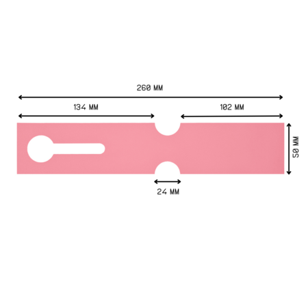 Blanco sleufetiketten voor E2 kratten 260x50mm voor thermotransferprinters op rol roze – per 500 etiketten
