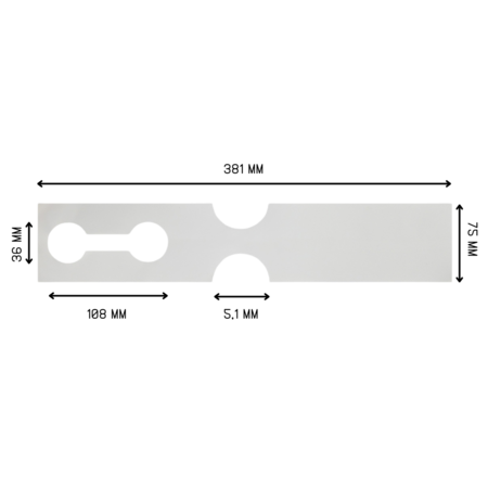 CombiCraft Sleufetiketten Giant in wit 381x75mm voor thermo transferprinters op rol - 250 stuks