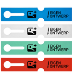 Sleufetiketten voor E2 kratten met jouw eigen ontwerp 260x50mm - per 100 etiketten