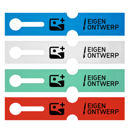 Sleufetiketten voor E2 kratten met jouw eigen ontwerp 260x50mm - per 100 etiketten