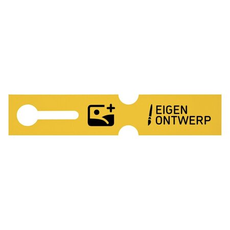 Sleufetiketten voor E2 kratten met jouw eigen ontwerp 260x50mm - per 100 etiketten
