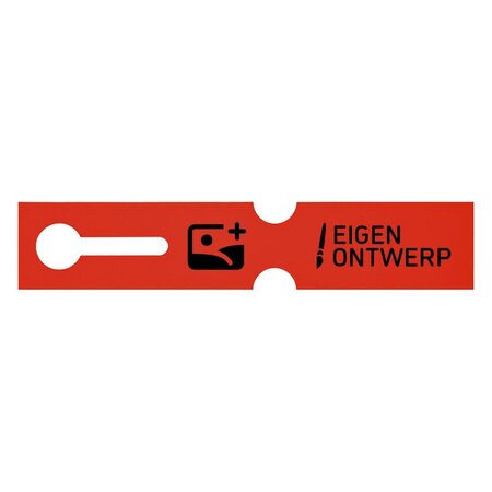 Sleufetiketten voor E2 kratten met jouw eigen ontwerp 260x50mm - per 100 etiketten