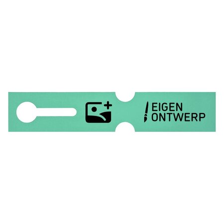 Sleufetiketten voor E2 kratten met jouw eigen ontwerp 260x50mm - per 100 etiketten