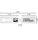 Sleufetiketten voor E2 kratten met jouw eigen ontwerp 260x50mm - per 100 etiketten