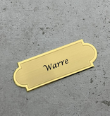 CombiCraft Messing naambordje Velinia met eigen regels tekst - per 1 stuk