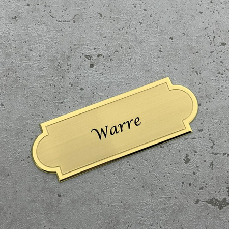 CombiCraft Messing naambordje Velinia met eigen regels tekst - per 1 stuk