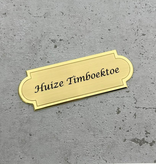 CombiCraft Messing naambordje Velinia met eigen regels tekst - per 1 stuk