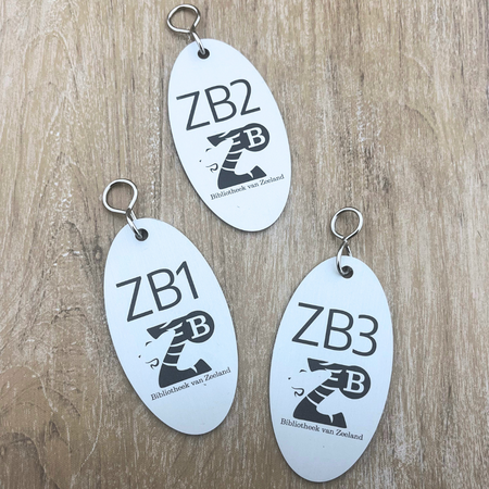 Aluminium hotel sleutelhanger Louis met gravering - per stuk