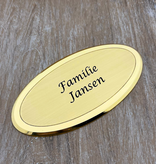 CombiCraft Messing naambordje Ovalia met eigen regels tekst - per 1 stuk