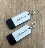 Amérique aluminium hotel sleutelhanger zilver met zwarte gravering