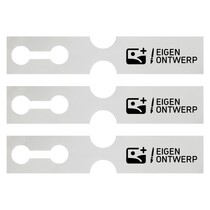 Sleufetiketten 381x75mm eigen ontwerp