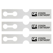 Sleufetiketten 381x75mm eigen ontwerp