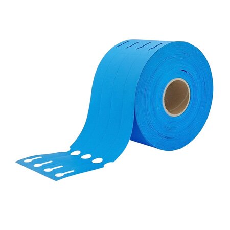Blauwe blanco sleufetiketten of plantenlabels 250x25mm voor thermo transferprinters op rol - 1500 stuks