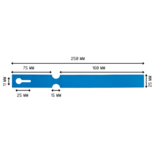 Blauwe blanco sleufetiketten of plantenlabels 250x25mm voor thermo transferprinters op rol - 1500 stuks