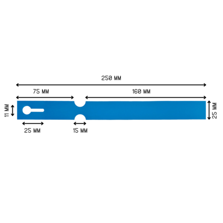 Blauwe blanco sleufetiketten of plantenlabels 250x25mm voor thermo transferprinters op rol - 1500 stuks