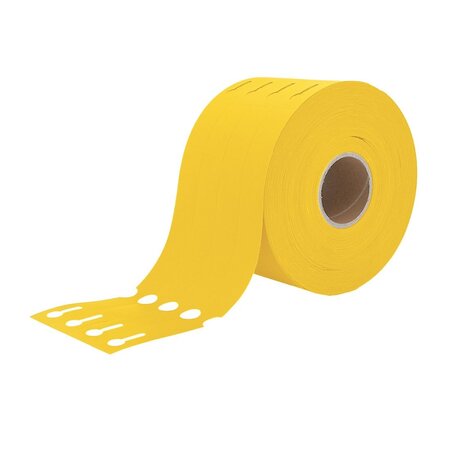 Blanco sleufetiketten 250x25mm voor thermal transferprinters op rol geel - per 1500 etiketten