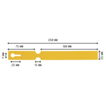 CombiCraft Blanco sleufetiketten 250x25mm voor thermal transferprinters op rol geel - per 1500 etiketten