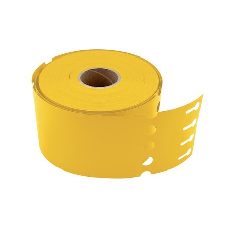 Blanco sleufetiketten 250x25mm voor thermal transferprinters op rol geel - per 1500 etiketten