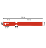 Blanco sleufetiketten 250x25mm voor thermal transferprinters op rol rood - per 1500 etiketten