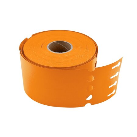 Blanco sleufetiketten 250x25mm voor thermal transferprinters op rol oranje - per 1500 etiketten