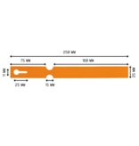 Blanco sleufetiketten 250x25mm voor thermal transferprinters op rol oranje - per 1500 etiketten