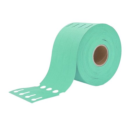 Blanco sleufetiketten 250x25mm voor thermal transferprinters op rol mintgroen - per 1500 etiketten