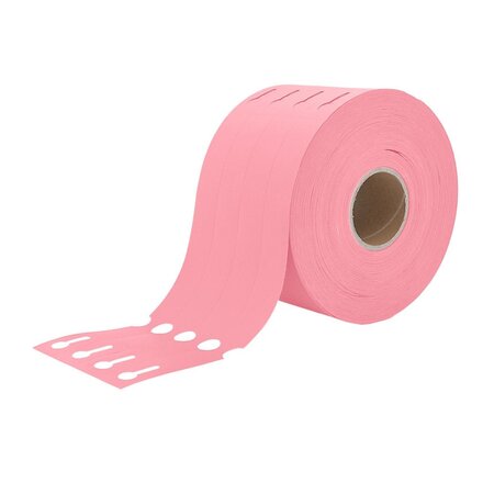 Blanco sleufetiketten 250x25mm voor thermal transferprinters op rol roze - per 1500 etiketten