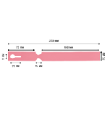 Blanco sleufetiketten 250x25mm voor thermal transferprinters op rol roze - per 1500 etiketten