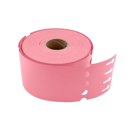 Blanco sleufetiketten 250x25mm voor thermal transferprinters op rol roze - per 1500 etiketten